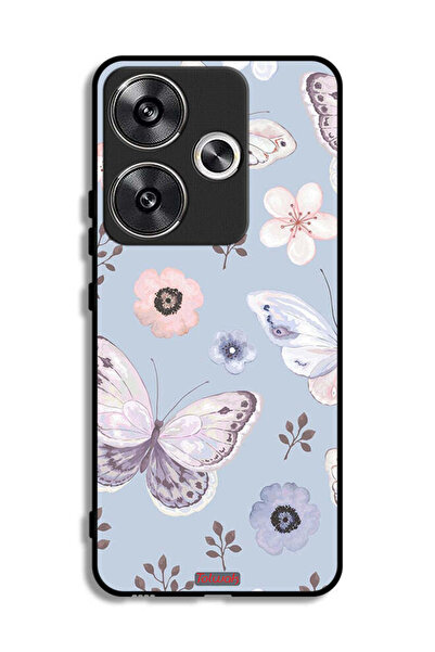 Tolwak Xiaomi Poco F6 5G Protective Case Cover Butterflies And Flowers