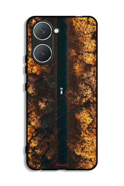 Tolwak غطاء حماية لهاتف Vivo Y03 4G بتصميم طريق في أشجار الخريف