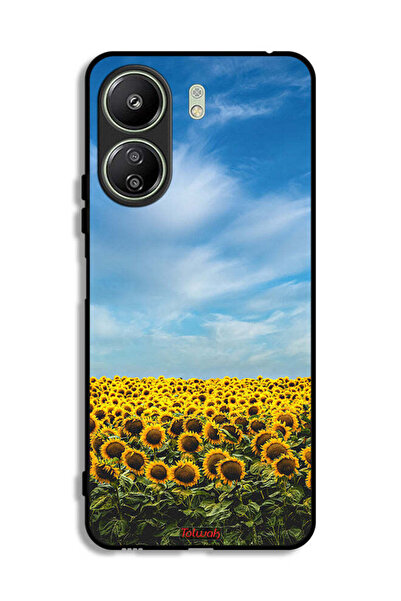 Tolwak غطاء حماية لهاتف شاومي ريدمي 13 سي بطبعة عباد الشمس تحت السماء