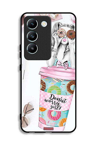 Tolwak غطاء حماية لهاتف Vivo Y100 4G بطبعة فتاة دونات ووري