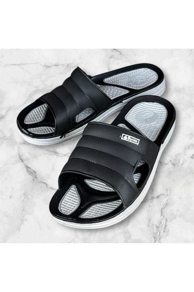 Byron Unisex Black Non-Slip Sole Bathroom Balcony Toilet Daily Slippers