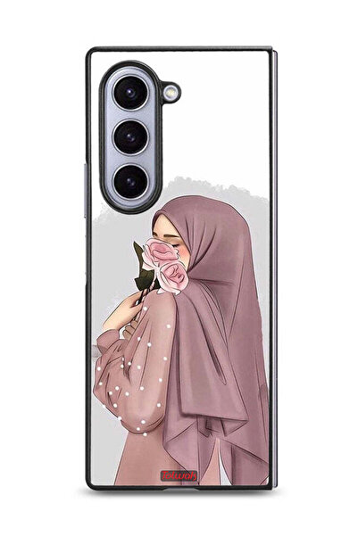 Tolwak غطاء حماية لهاتف سامسونج جالاكسي زد فولد 6 بتصميم فتاة تحمل ورودًا