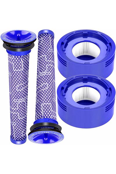 NewEvo Set de 4 filtre NewEvo® compatibile cu aspiratoarele Dyson V7 V8 V8+, 2 prefiltre, 2 filtre Hepa