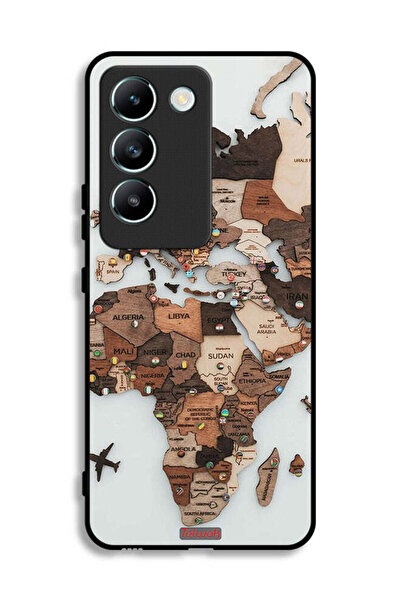 Tolwak Vivo V30 Lite 4G Protective Case Cover World Map Art
