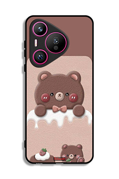 Tolwak غطاء حماية لهاتف هواوي بيورا 70 بتصميم دب الفراولة