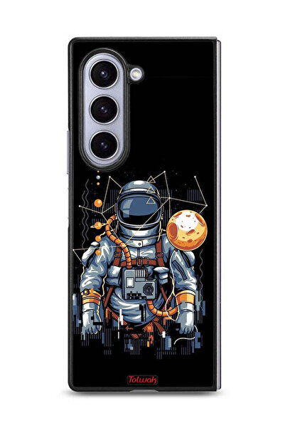 Tolwak غطاء حماية لهاتف Samsung Galaxy Z Fold6 بتصميم رائد فضاء تجريدي