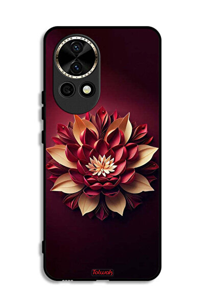 Tolwak Huawei nova 12 5G Protective Case Cover Flower Abstract Design