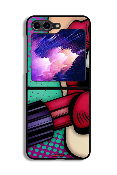 Tolwak غطاء حماية لهاتف Samsung Galaxy Z Flip6 أحمر شفاه