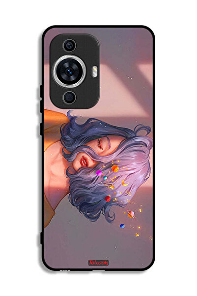 Tolwak غطاء حماية لهاتف هواوي نوفا 12 لايت بتصميم فتاة وفضاء