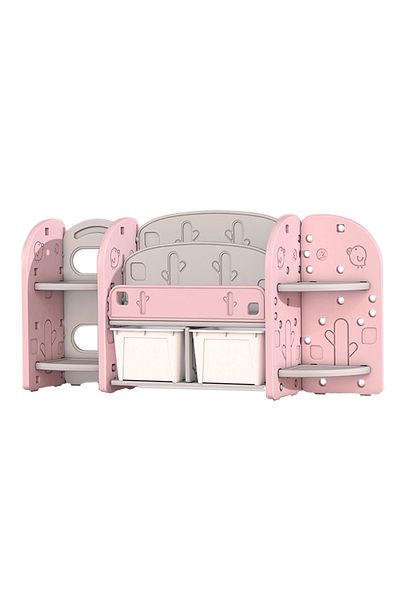 Nichiduta Raft organizator pentru carti si jucarii cu 4 polite,2 cutii depozitare si 2 rafturi carti Nichiduta
