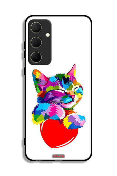 Tolwak Samsung Galaxy A35 5G Protective Case Cover Colourful Kitten