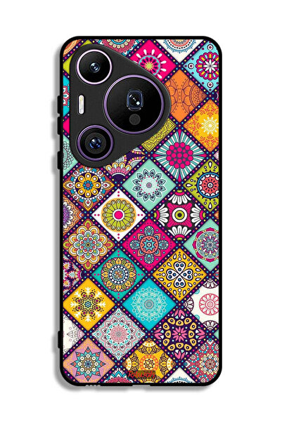 Tolwak غطاء حماية لهاتف هواوي بيورا 70 برو بنقشة مربعات ماندالا