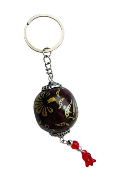 GALATA GIFT Μπρελόκ με κεραμική μπάλα με μοτίβο πλακιδίων, πλακάκι, πολύχρωμο μπρελόκ με μοτίβο τουλίπας