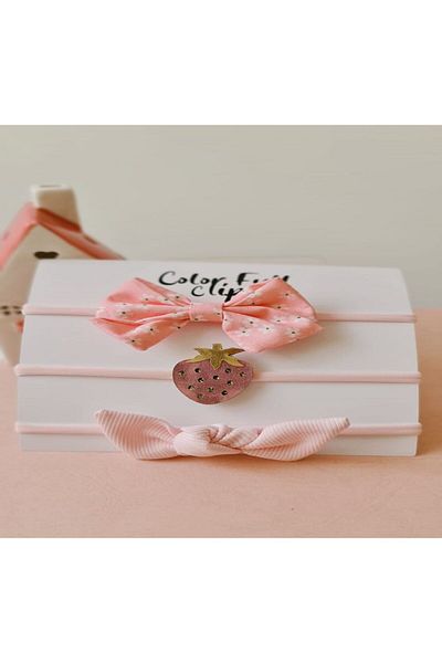 COLORFULLCLİPS Strawberry Baby Band 3-Pack