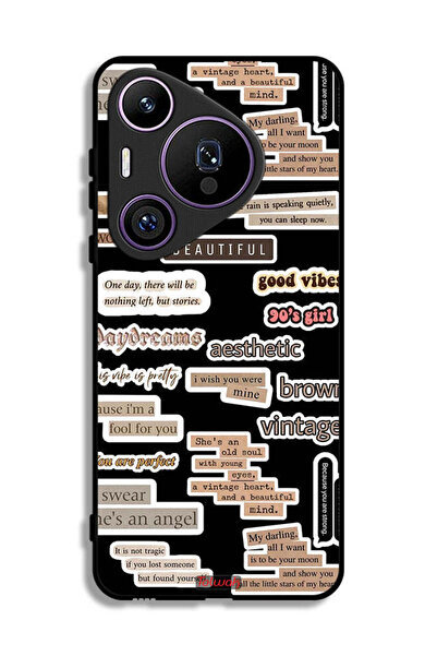 Tolwak غطاء حماية لهاتف هواوي بيورا 70 برو بملصقات اقتباسات جميلة