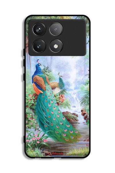 Tolwak غطاء حماية لهاتف شاومي ريدمي K70 برو بنقشة الطاووس