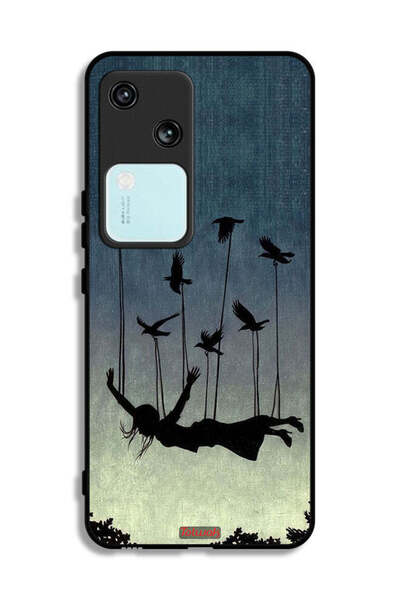 Tolwak غطاء حماية لهاتف Vivo V30 5G بتصميم طيور تحمل فتاة ساقطة