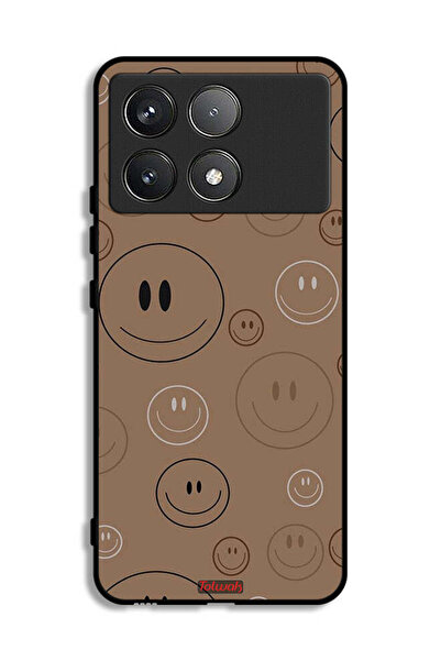 Tolwak Xiaomi Poco F6 Pro Protective Case Cover Smiley Faces Pattern