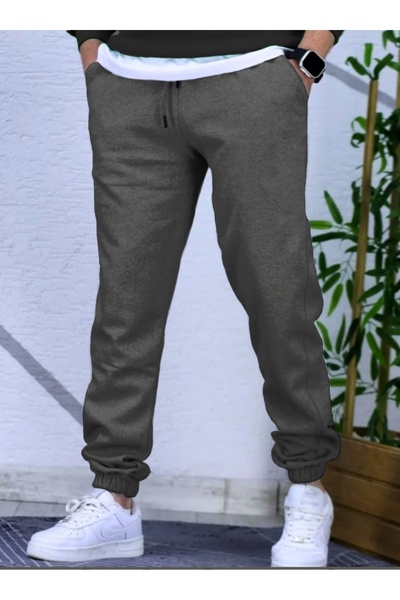 FİTGO Women's Anthracite Rubber Leg Sweatpants