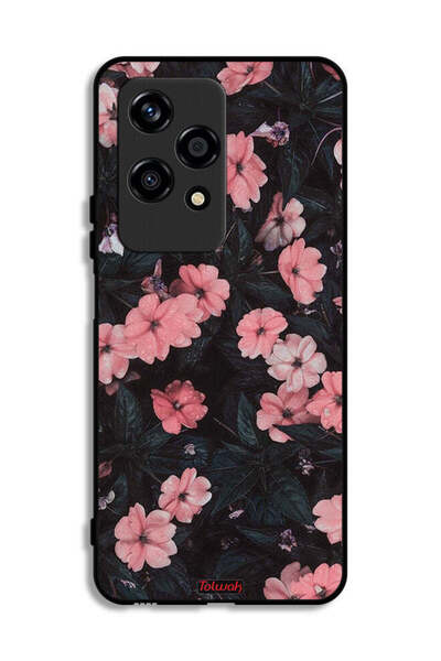 Tolwak غطاء حماية لهاتف Honor 200 Lite 5G - لون الخوخ والورود الصغيرة