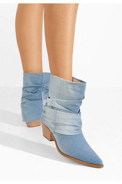 B T Shoes Denim kotníkové boty cowboy Sayra