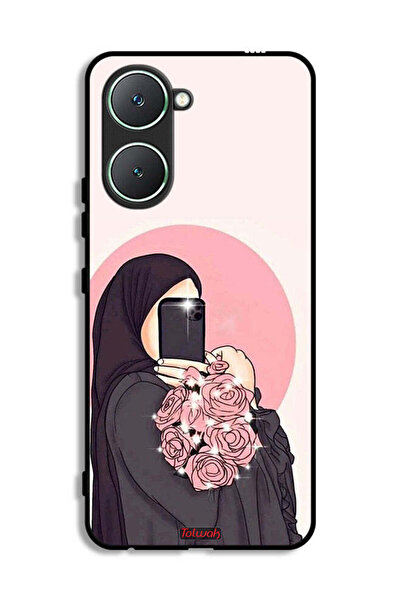 Tolwak غطاء حماية لهاتف Vivo Y03 4G بتصميم فن التقاط صور سيلفي مع حمل الزهور