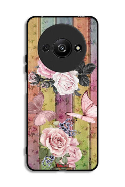 Tolwak غطاء حماية لهاتف شاومي ريدمي A3 4G بنقشة فراشات الخوخ والورود