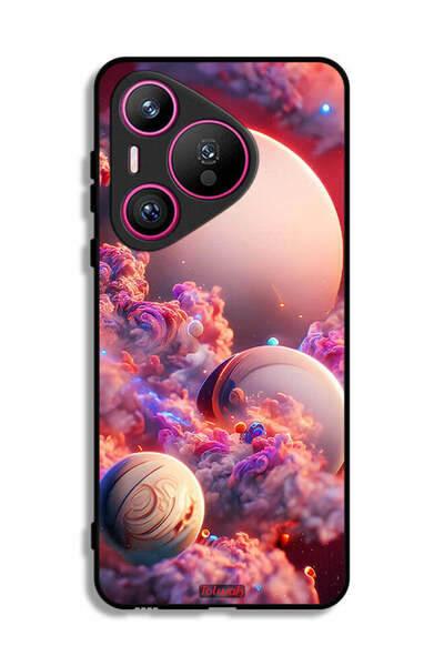 Tolwak غطاء حماية لهاتف هواوي بيورا 70 بتصميم غيوم وفن تجريدي