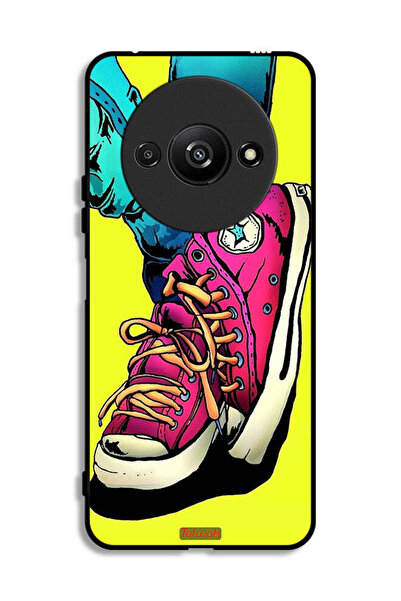 Tolwak Xiaomi Redmi A3 4G Protective Case Cover Canva Shoes Art