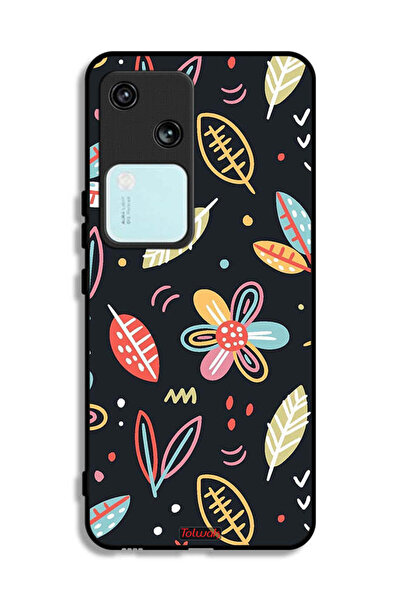 Tolwak Vivo V30 5G Protective Case Cover Flowers And Leaves Abstract Art