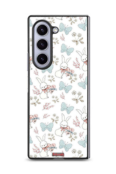 Tolwak غطاء حماية لهاتف سامسونج جالكسي زد فولد 6 بتصميم أرنب وفراشات