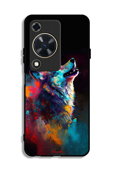 Tolwak غطاء حماية لهاتف هواوي إنجوي 70 بتصميم ذئب ملون