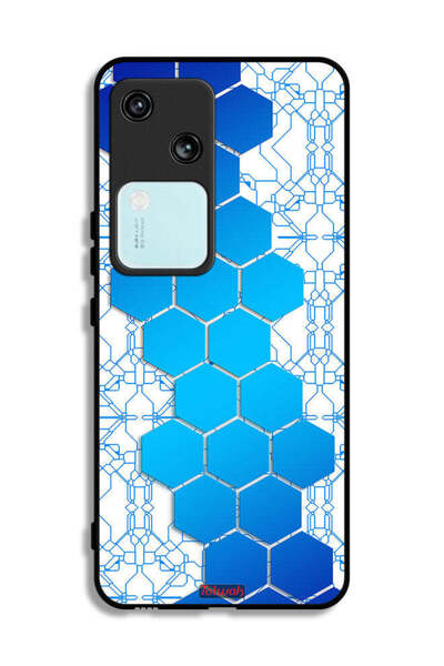 Tolwak غطاء حماية لهاتف Vivo V30 5G بنمط شبكة أيقونات سداسية الأضلاع