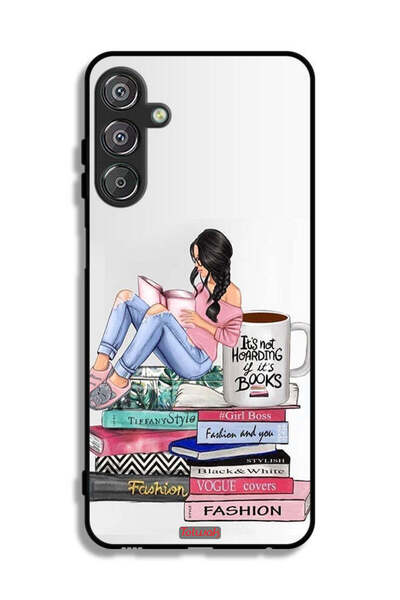 Tolwak Samsung Galaxy M15 5G Protective Case Cover Girl And Fashion Books Art