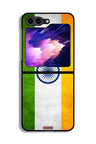 Tolwak غطاء حماية لهاتف سامسونج جالاكسي زد فليب 6 بطبعة علم هندي مضيء