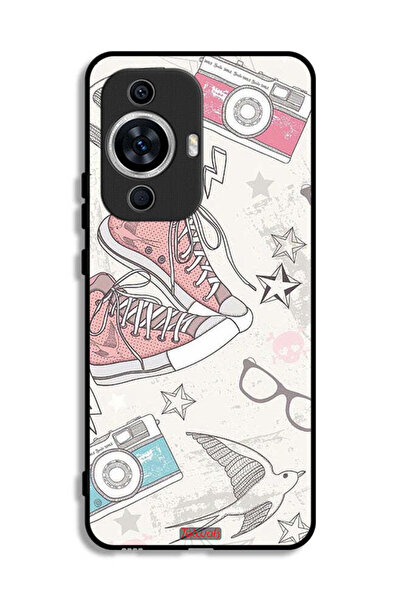 Tolwak غطاء حماية لهاتف هواوي نوفا 12 لايت بتصميم حذاء من القماش وفن الكاميرا