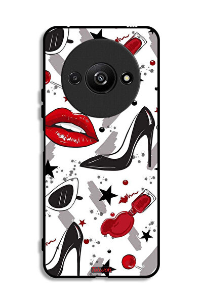 Tolwak Xiaomi Redmi A3 4G Protective Case Cover Lipstick And Shoes Art
