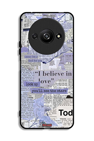 Tolwak Xiaomi Redmi A3 4G Protective Case Cover Newspaper Pieces