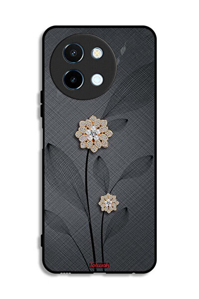 Tolwak غطاء حماية لهاتف Vivo Y38 5G برسومات زهور ماسية