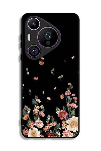 Tolwak غطاء حماية لهاتف هواوي بيورا 70 برو مزين بزهور صغيرة في الأسفل