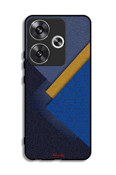 Tolwak غطاء حماية لهاتف Xiaomi Poco F6 5G بنقشة مثلثات جلدية