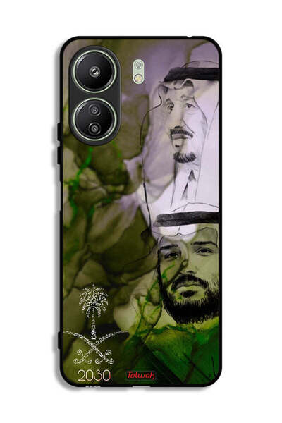 Tolwak غطاء حماية لهاتف شاومي ريدمي 13 سي - ملصق فني للملك سلمان وولي العهد محمد