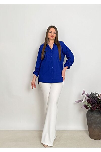 DE WHITES Oversized Shirt with Secret Pocket Detail