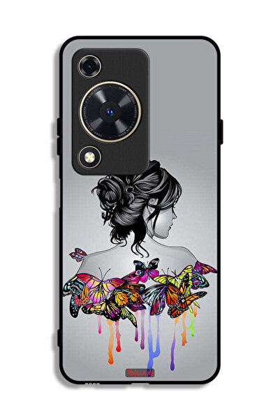 Tolwak غطاء حماية لهاتف هواوي إنجوي 70 برسومات فراشات وفتاة فنية تجريدية