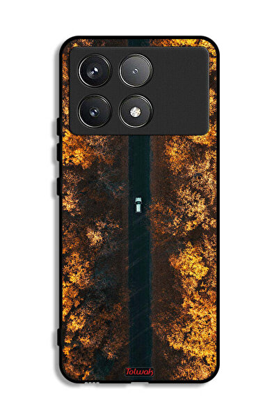 Tolwak غطاء حماية لهاتف شاومي ريدمي K70 بتصميم طريق في أشجار الخريف