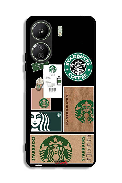 Tolwak غطاء حماية لهاتف شاومي ريدمي 13 سي - ملصق ستاربكس