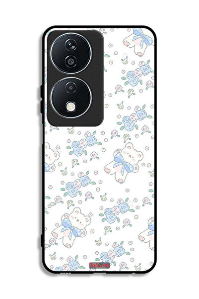 Tolwak غطاء حماية لهاتف Honor X7b 5G برسومات دب تيدي لطيف وزهور