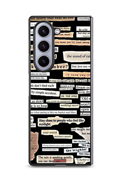 Tolwak غطاء حماية لهاتف Samsung Galaxy Z Fold6 بملصقات اقتباسات