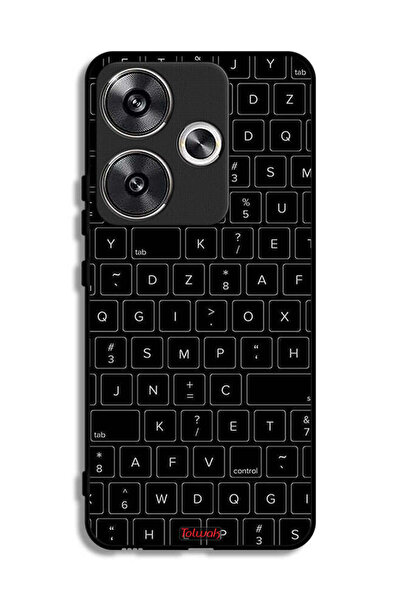 Tolwak غطاء حماية لهاتف Xiaomi Redmi Turbo 3 5G بنمط مفاتيح لوحة مفاتيح عشوائية