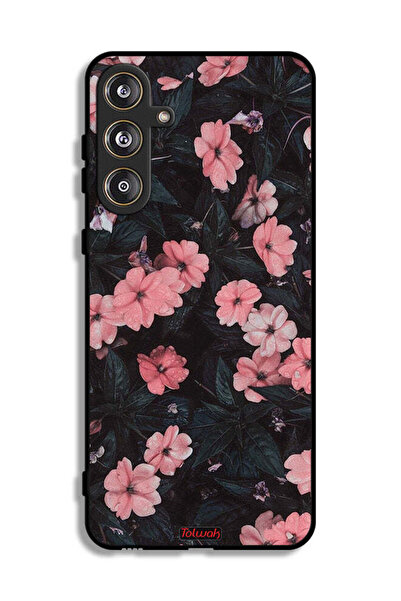 Tolwak غطاء حماية لهاتف سامسونج جالاكسي M55 5G - لون الخوخ والورود الصغيرة